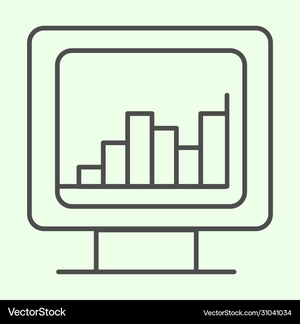 Computer graph thin line icon analytic Computer graph thin line icon analytic vector image