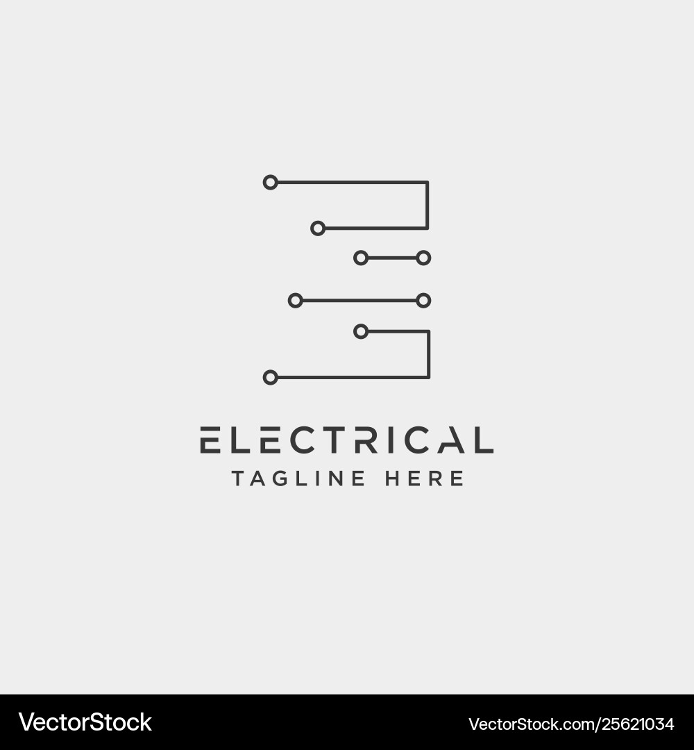 Connect or electrical e logo design icon element Vector Image
