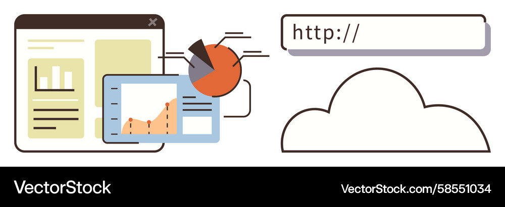 Data Analysis & Cloud Access Vector Image