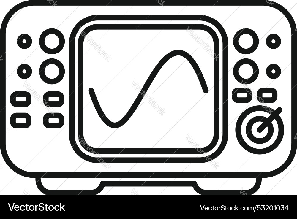Digital oscilloscope showing sinusoidal signal Digital oscilloscope showing sinusoidal signal vector image