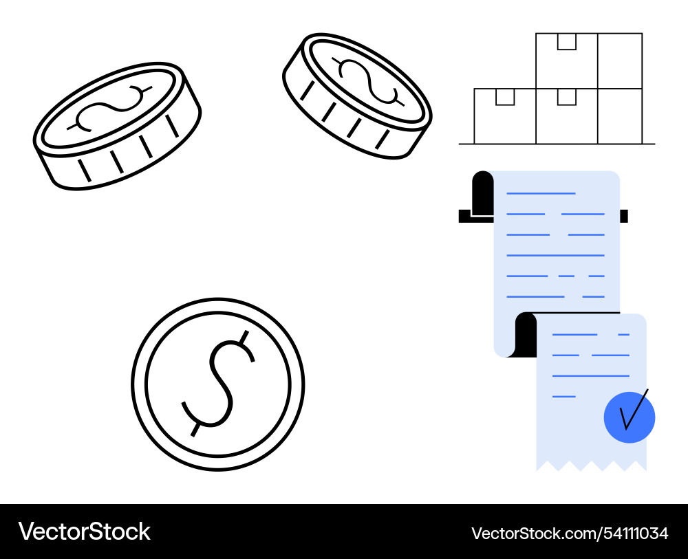 Financial transactions and inventory management Vector Image