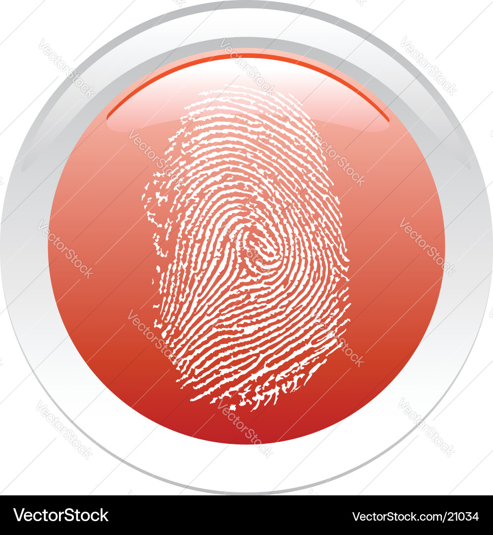 Fingerprint Button Concept Vector Image