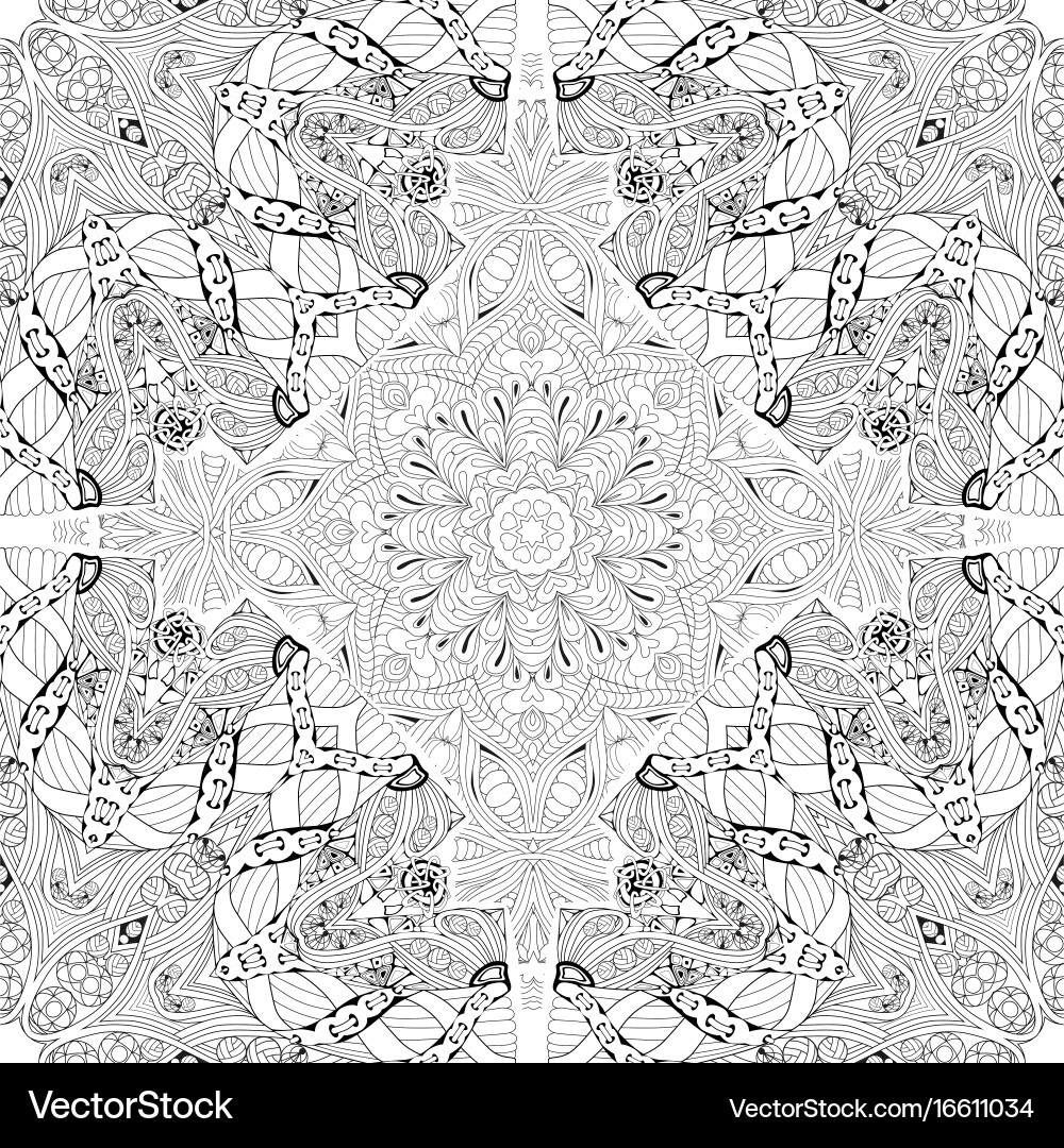 Hand drawn entangle seamless pattern Vector Image