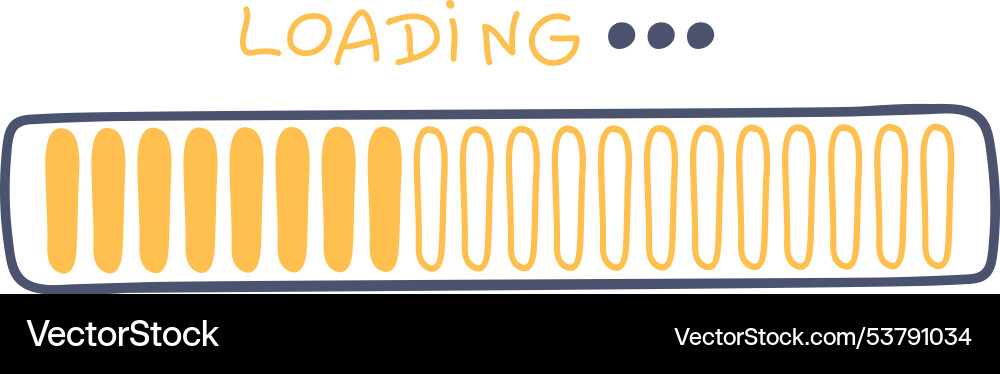 Handdrawn loading bar progress indicator vector image