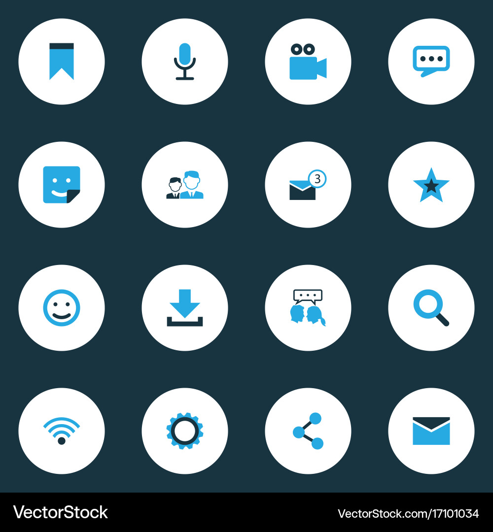 Internet colorful icons set collection vector image