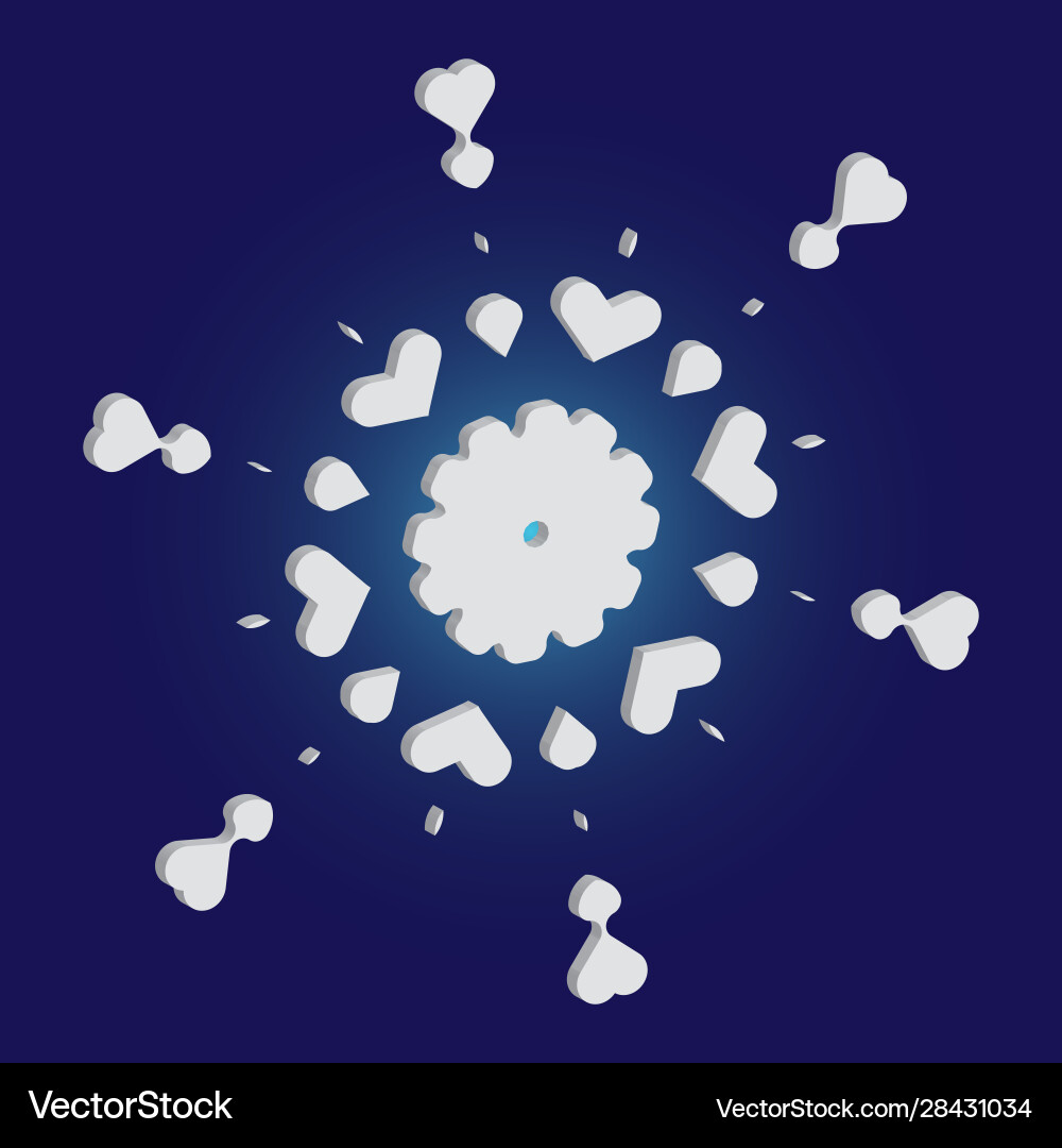 Isolated falling snowflake on blue background Vector Image