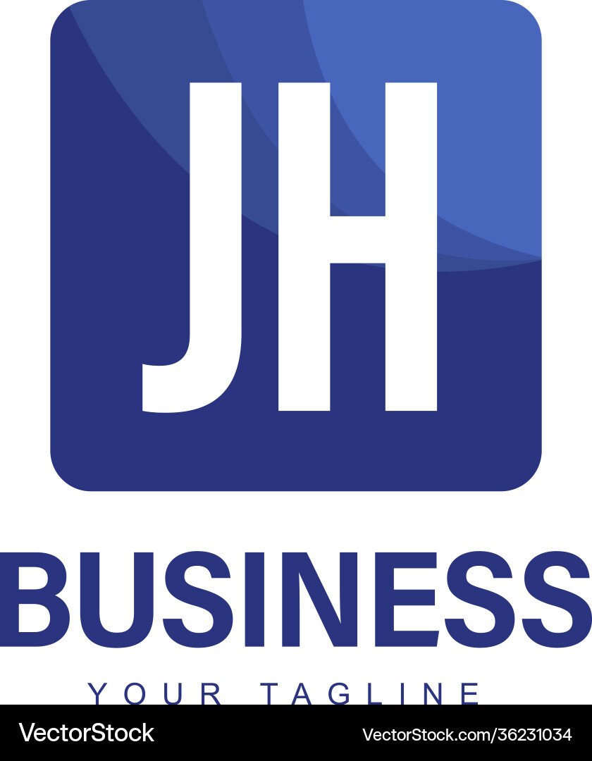 Jh initial a logo design with abstract style Jh initial a logo design with abstract style vector image