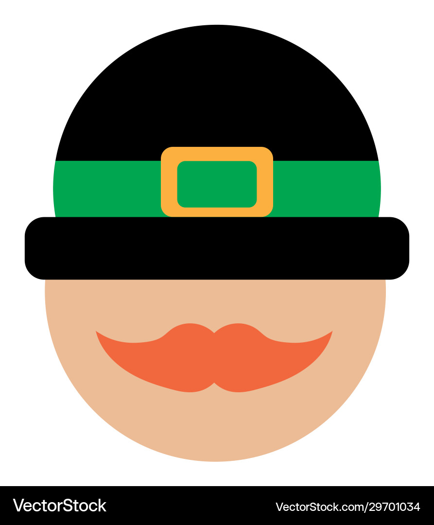 Leprechaun Gesicht mit Hut flache Stil Ikone Leprechaun Gesicht mit Hut flache Stil Ikone vektorbild