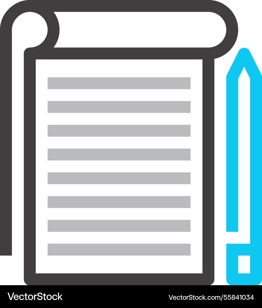 Notepad flat line web icon concept Notepad flat line web icon concept vector image