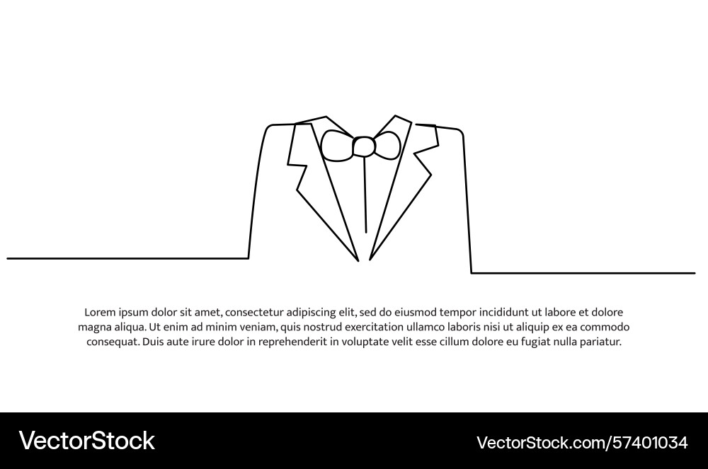 One line of suit abstract minimal continuous One line of suit abstract minimal continuous vector image