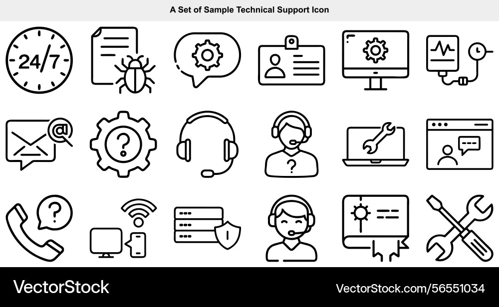 Online customer service and support icons Vector Image
