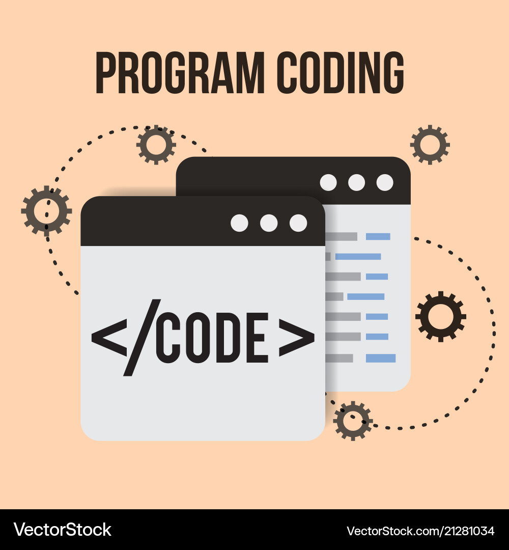 Program coding website Program coding website vector image