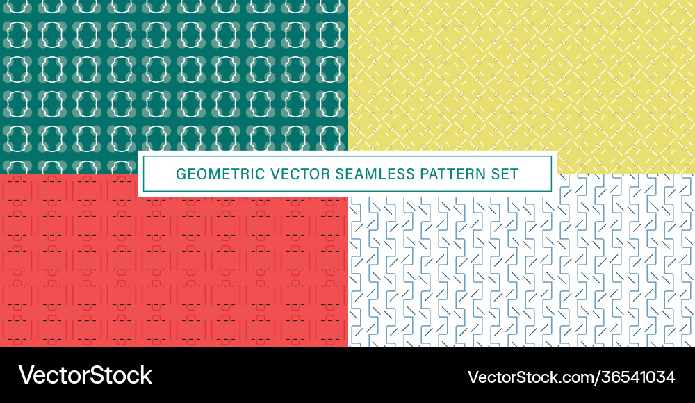 Set geometrical seamless pattern background Vector Image