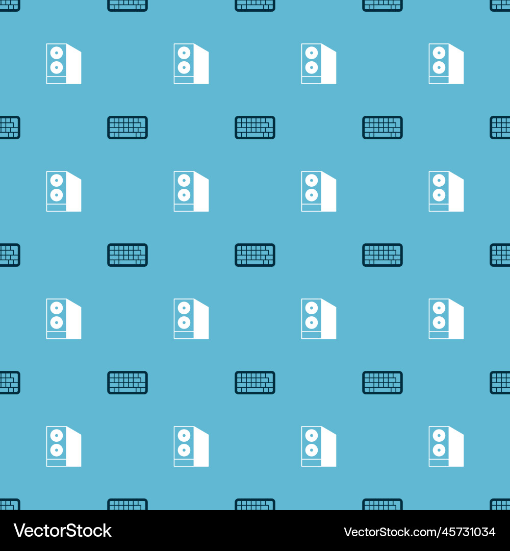 Set keyboard and case of computer on seamless Set keyboard and case of computer on seamless vector image