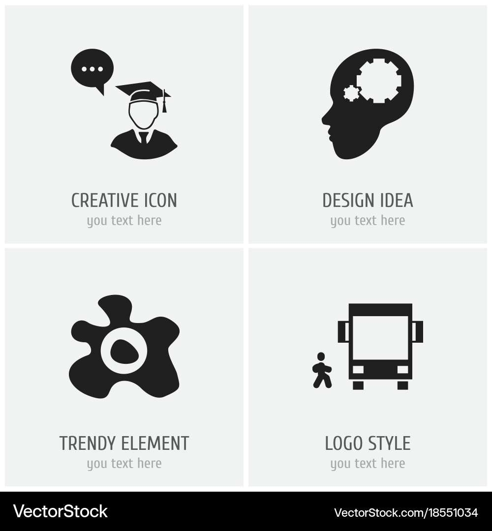 Set of 4 editable teach icons includes symbols vector image