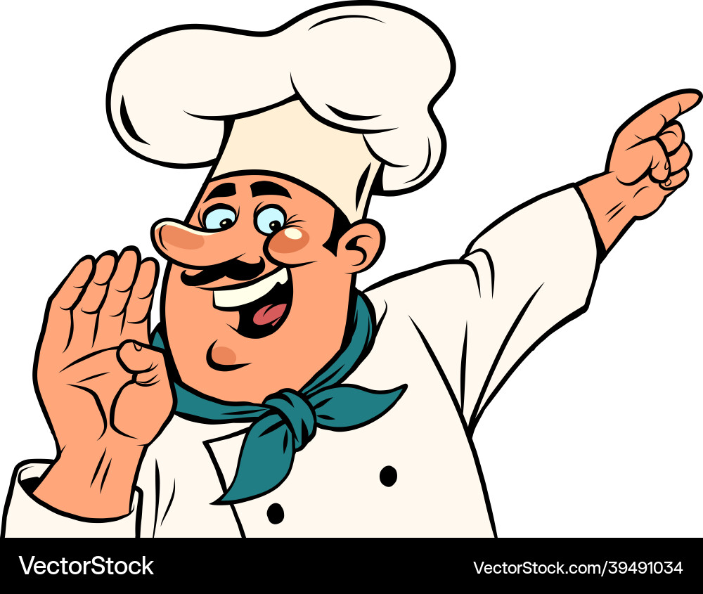 Smiling Chef in White Cap Royalty Free Vector Image