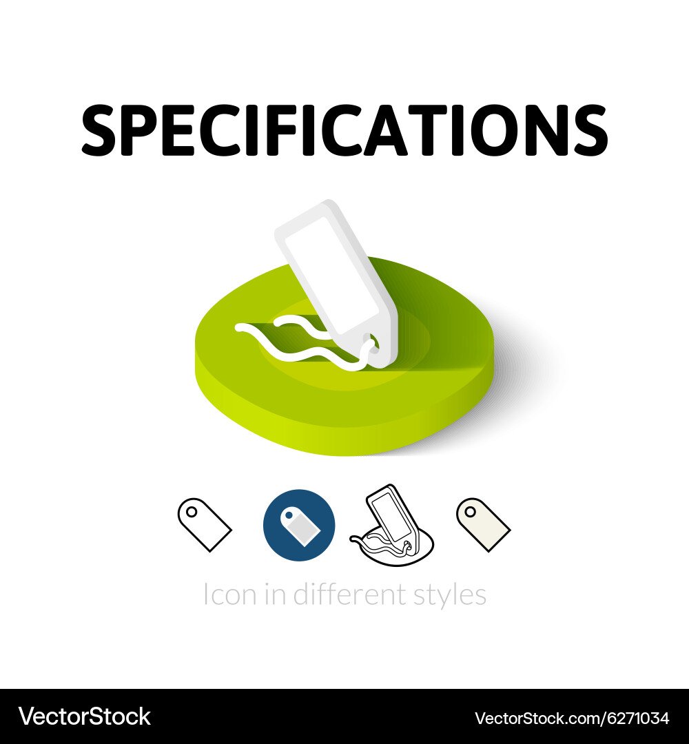 Specifications icon in different style vector image