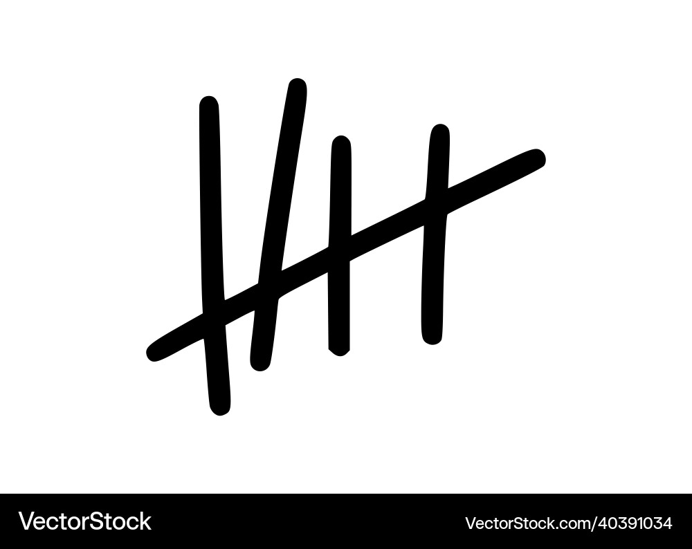 Tally marks to count days in prison Tally marks to count days in prison vector image