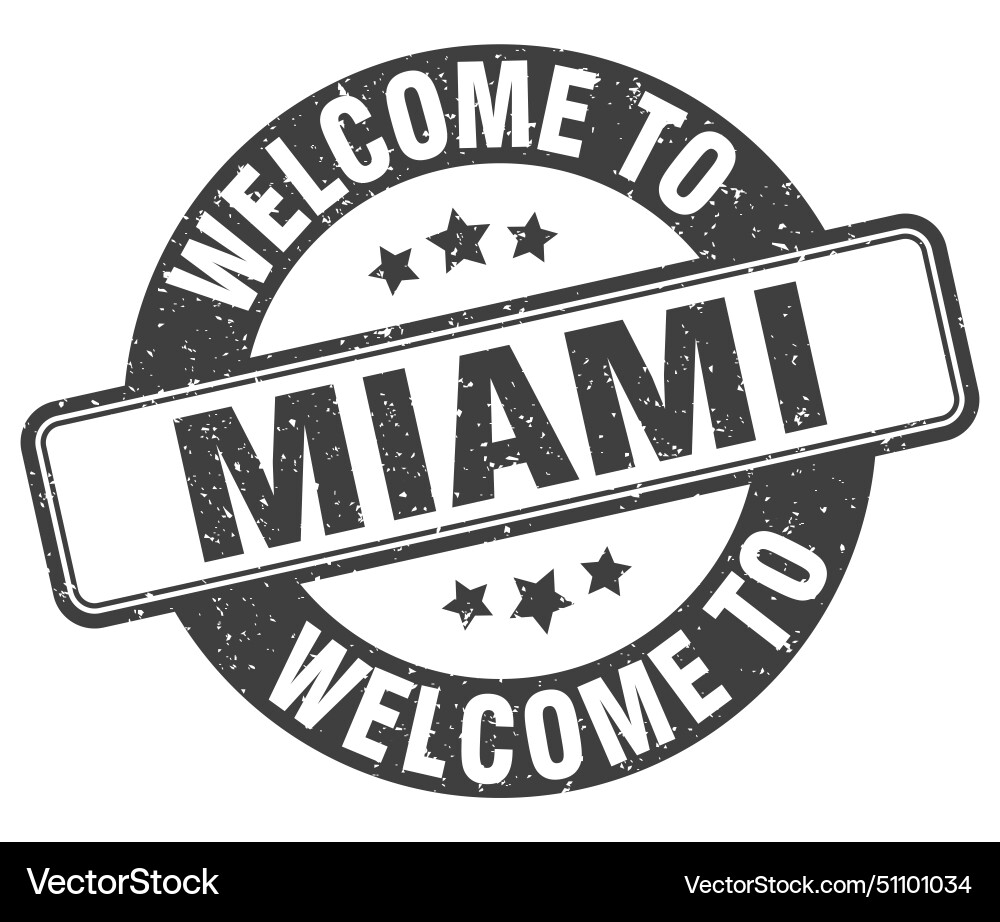 Welcome to miami stamp round sign Vector Image