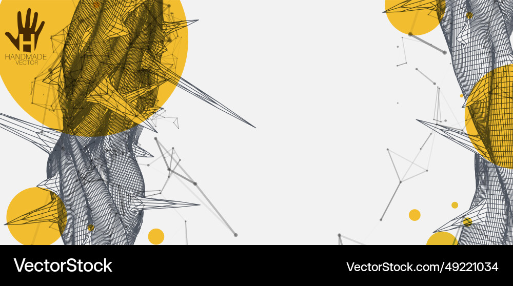 Wireframe science background with plexus effect Wireframe science background with plexus effect vector image