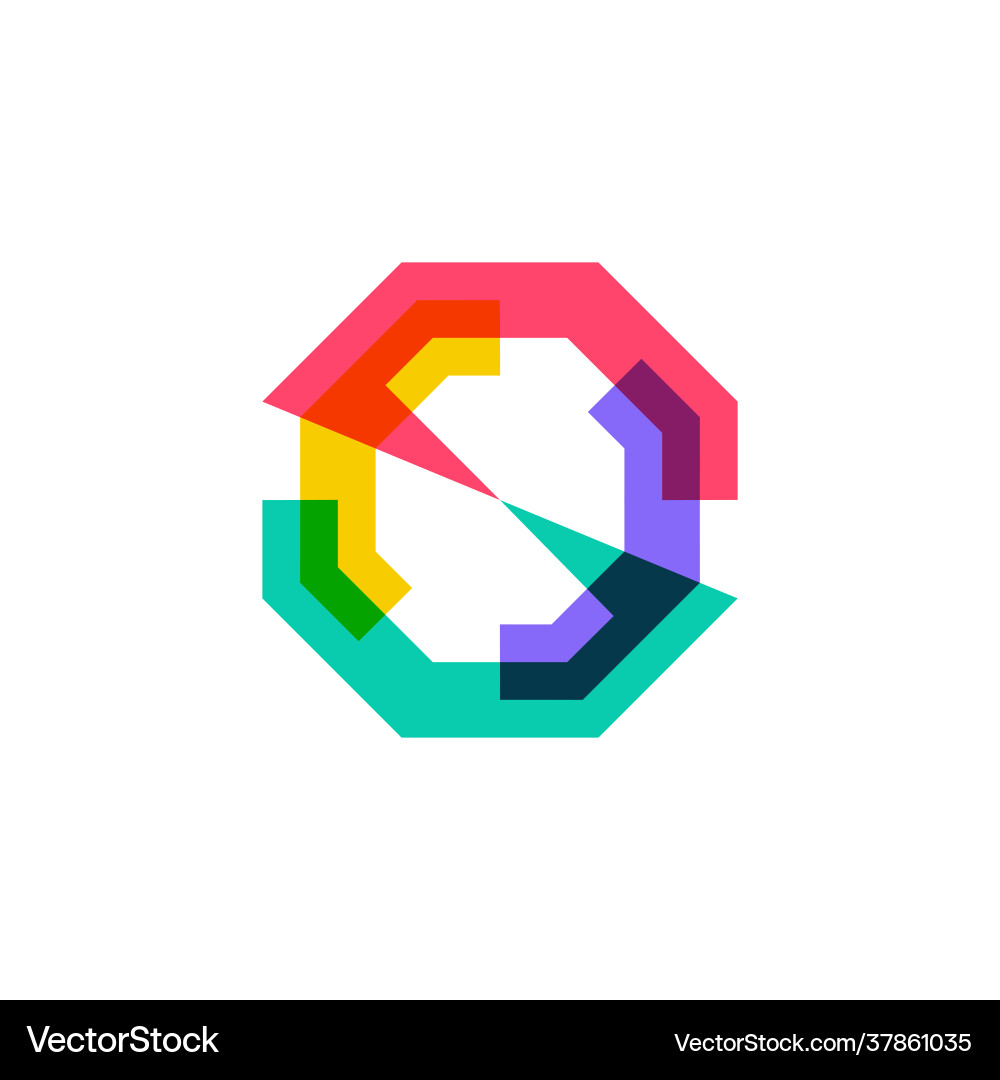 Abstract colorful overlap overlapping multiply Vector Image
