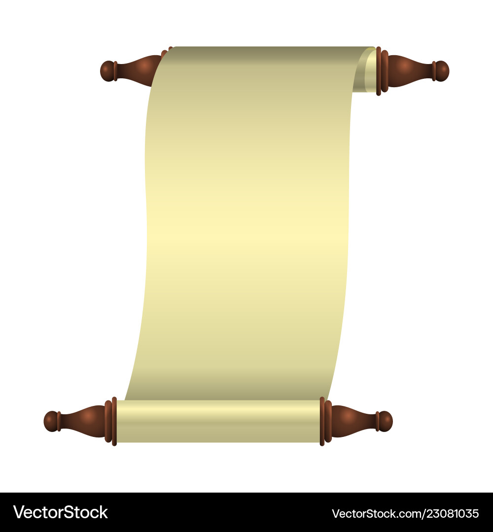 An empty scroll is unfolded unrolled An empty scroll is unfolded unrolled vector image