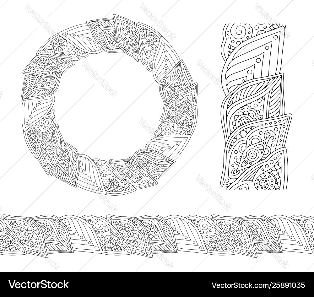 Arts collection with wreath and paint brush Arts collection with wreath and paint brush vector image