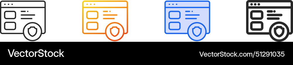 Browser iconthin linear gradient blue stroke Browser iconthin linear gradient blue stroke vector image