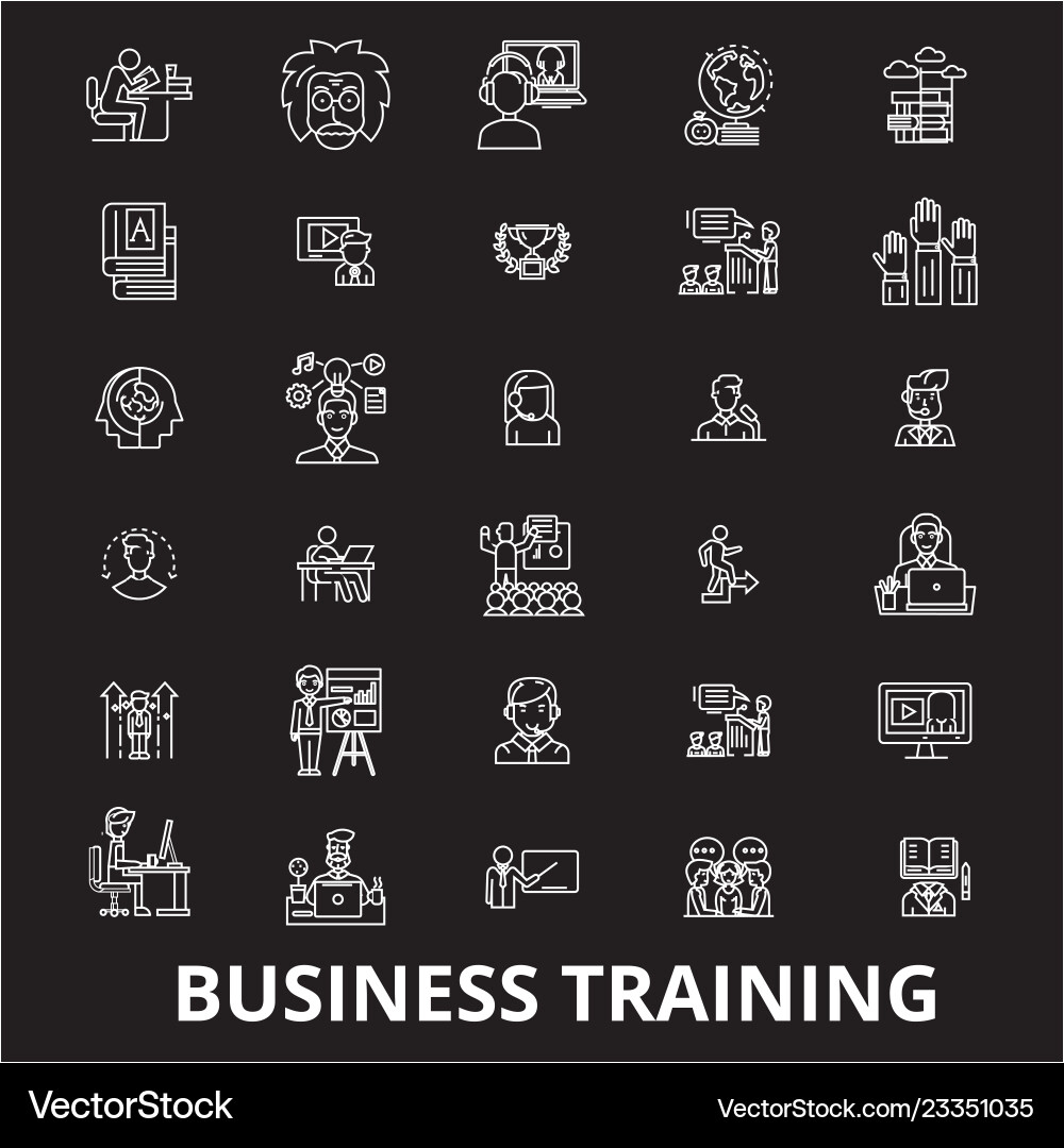 Business Training Line Icons Vektorbild