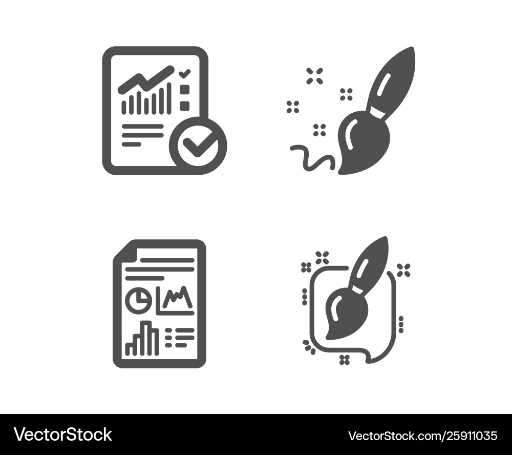 Checked calculation paint brush and report Vector Image