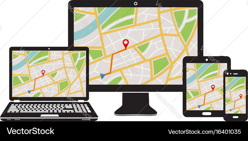 Concept responsive navigation application vector image