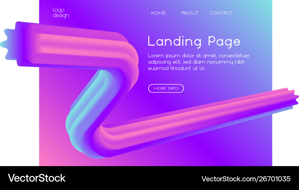 Gradient flat web landing page design Gradient flat web landing page design vector image