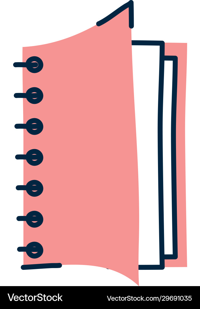 Isolated notebook doodle line fill style icon vector image