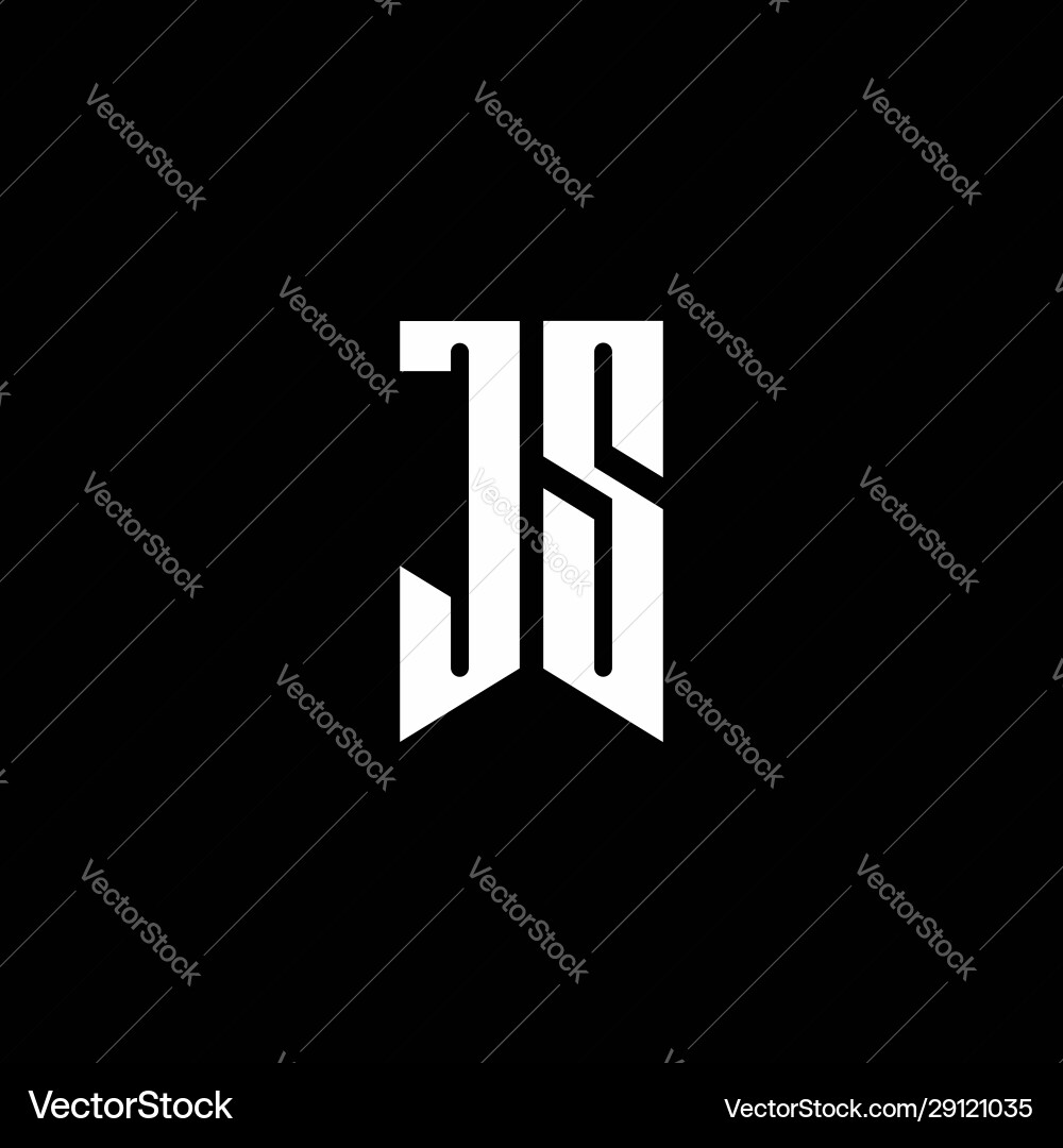 Js logo monogram with emblem style isolated vector image