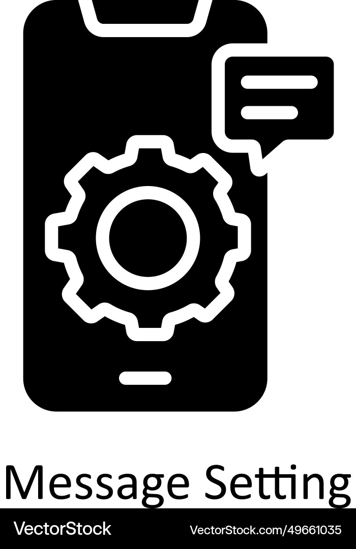 Message setting solid icon design vector image