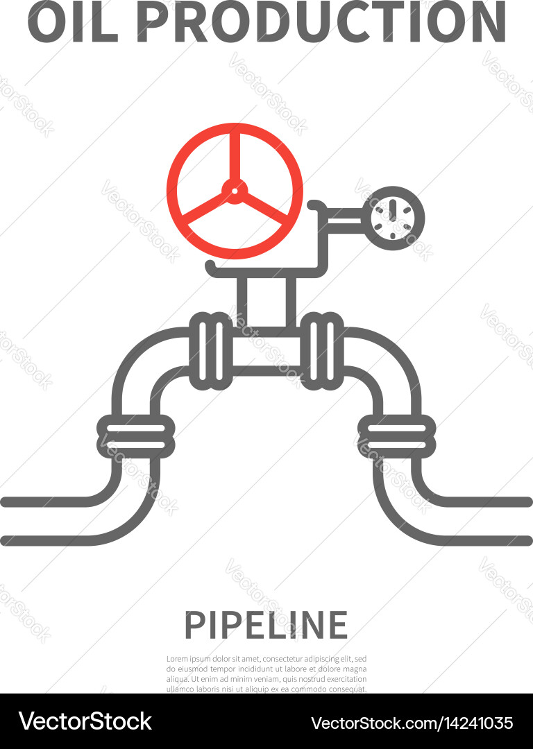 Pipeline in linear style vector image