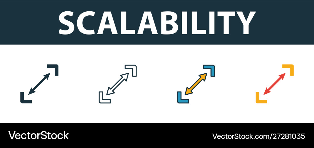 Scalability icon set premium symbol in different vector image