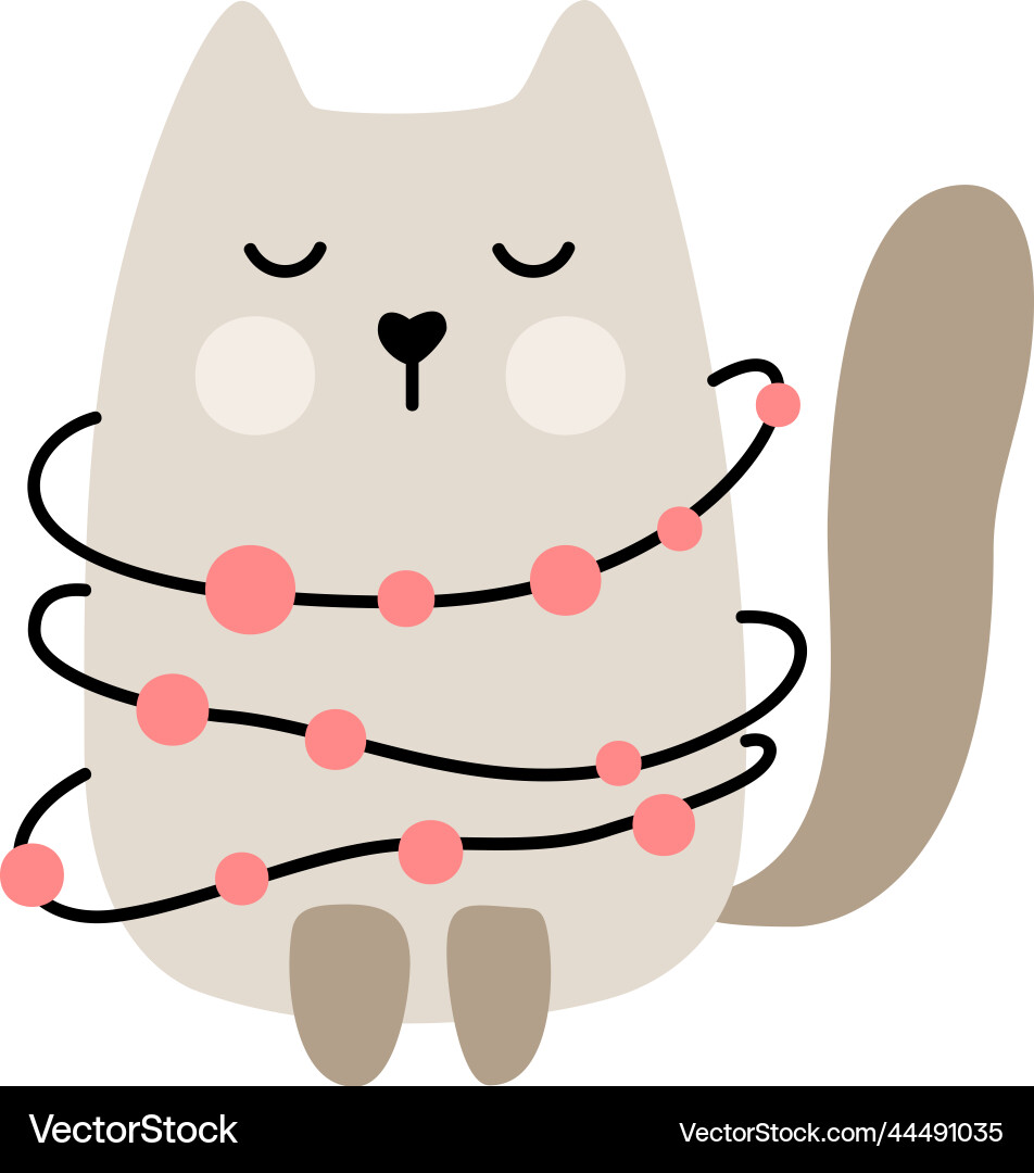 Süße Baby Cartoon Katze verpackt in Weihnachten Süße Baby Cartoon Katze verpackt in Weihnachten vektorbild