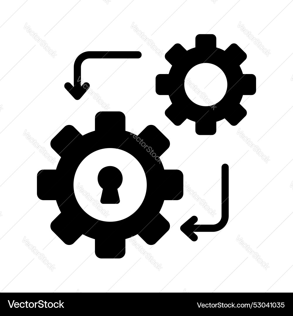 Secure management icon with gear and lock setting Vector Image