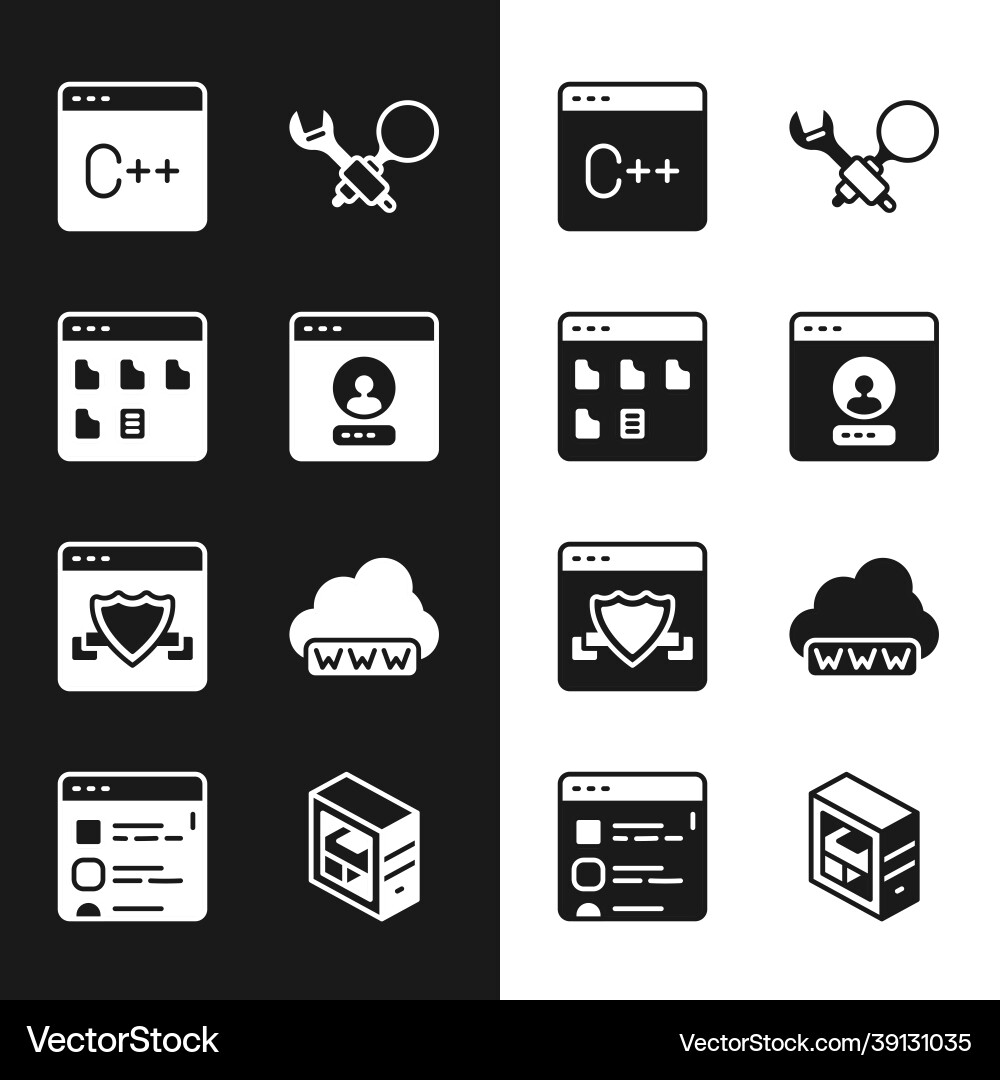 Set create account screen browser files software Set create account screen browser files software vector image