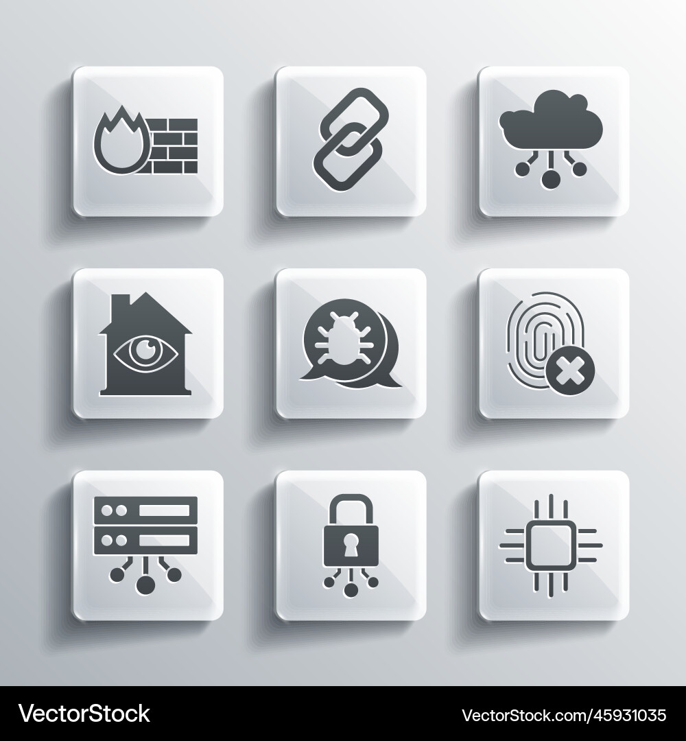 Set cyber security processor with microcircuits Set cyber security processor with microcircuits vector image