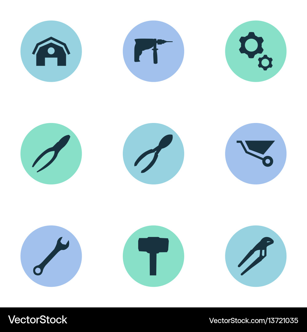Set of simple build icons vector image