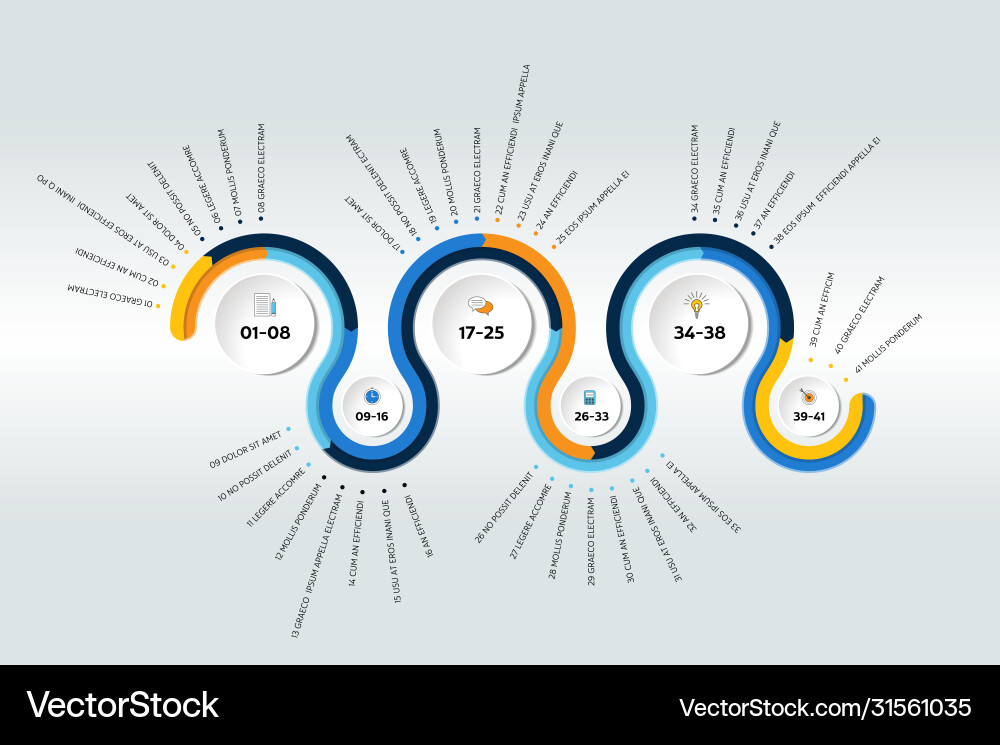 Timeline report template chart scheme step Timeline report template chart scheme step vector image