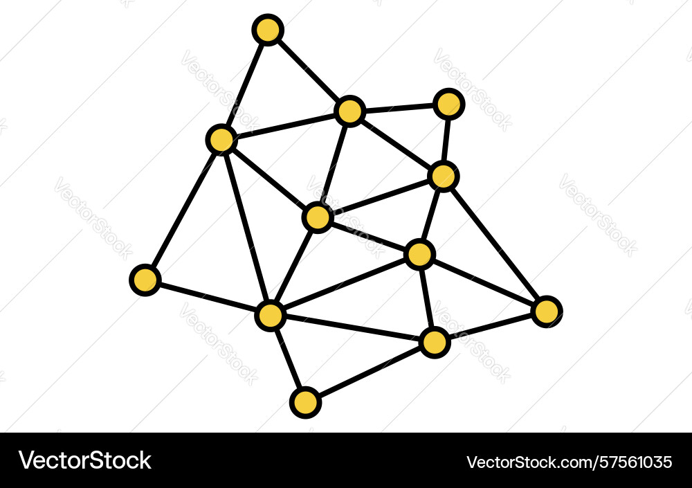 Verteilte Netzwerk- und Knotenstruktur isometrisch Verteilte Netzwerk- und Knotenstruktur isometrisch Vektorbild