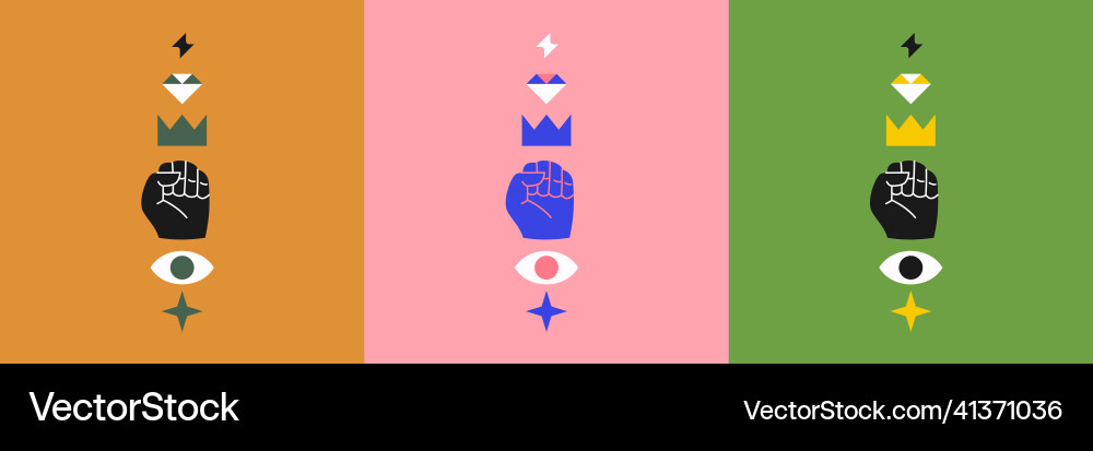 A set of color solutions for graphic composition vector image