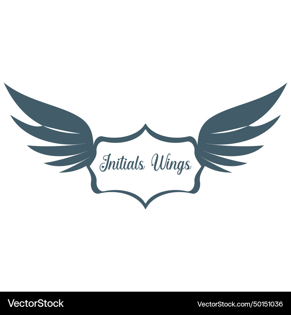 Abstract bird wing initial logo Vector Image