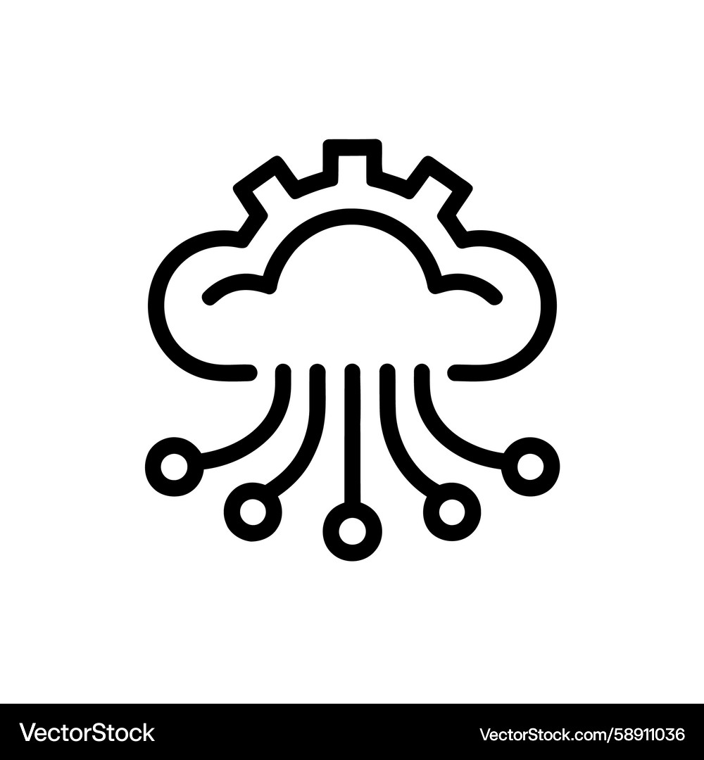 AI & Cloud Technology Concepts Vector Image