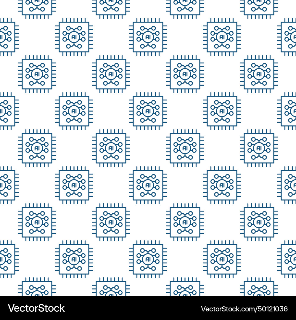 Ai computer chip artificial intelligence tech Vector Image