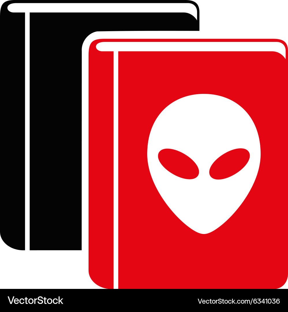 Alien library flat icon vector image
