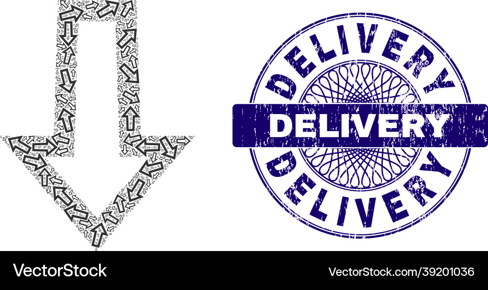 Arrow down recursive composition Arrow down recursive composition vector image